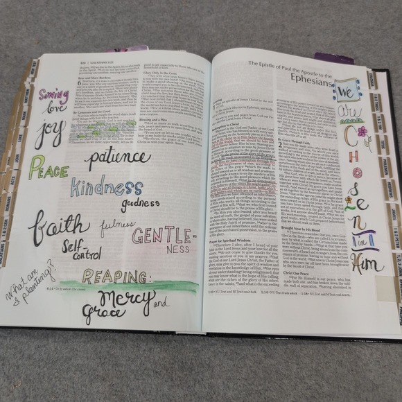 NKJV Holy Bible Zondervan 2014 Hardcover New King James Version Black Journaled - Picture 7 of 7